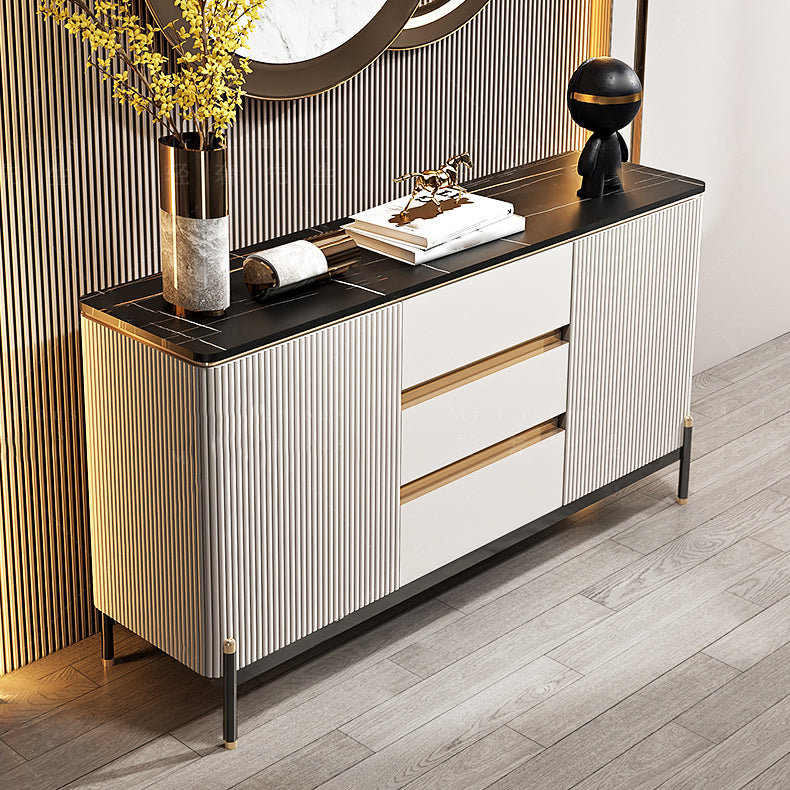 2-deurs glamours bijboarde stenen bovenboard met lade en voer voor de woonkamer