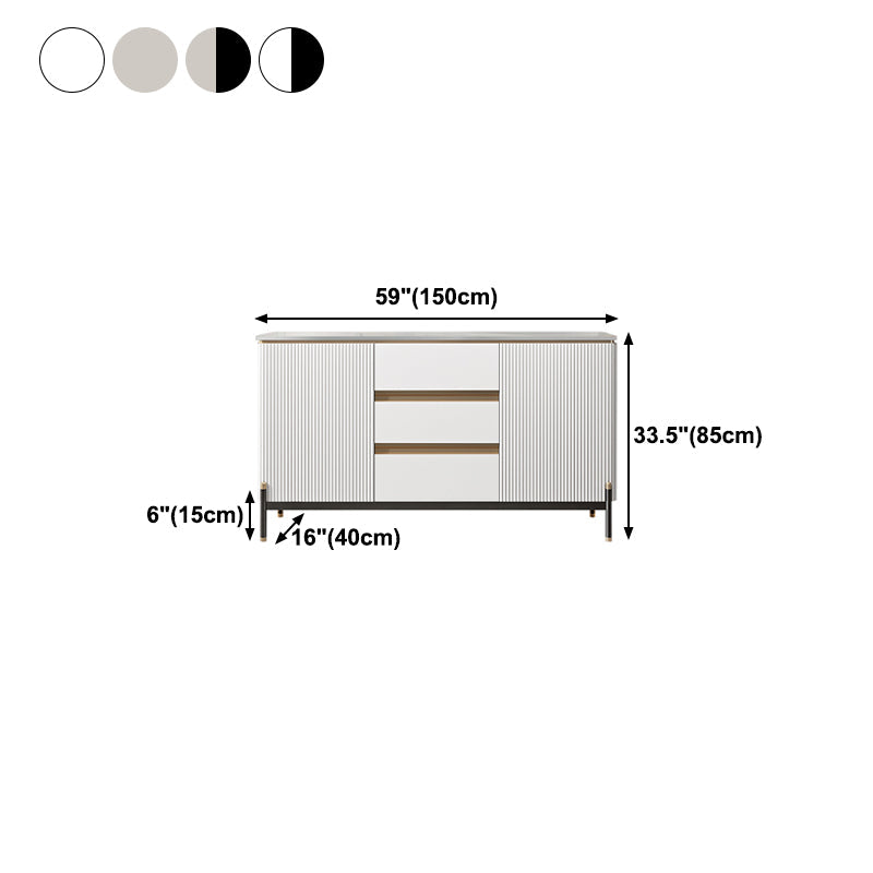 2-deurs glamours bijboarde stenen bovenboard met lade en voer voor de woonkamer