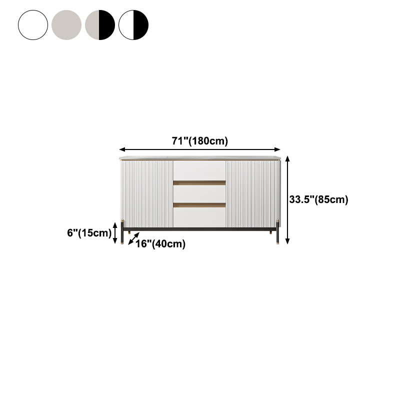 2-deurs glamours bijboarde stenen bovenboard met lade en voer voor de woonkamer