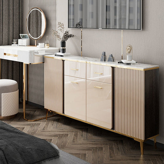 Schede di calore in pietra glam Scaffali regolabili in cucina sala da pranzo sideboard