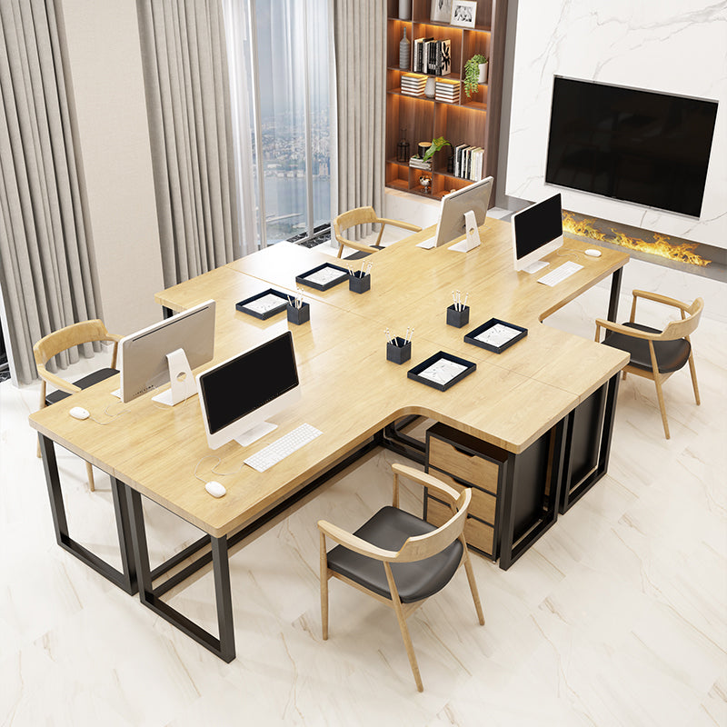 Scrivania per la scrittura a casa a L di scrittura industriale scrivania in legno massiccio senza armadietto