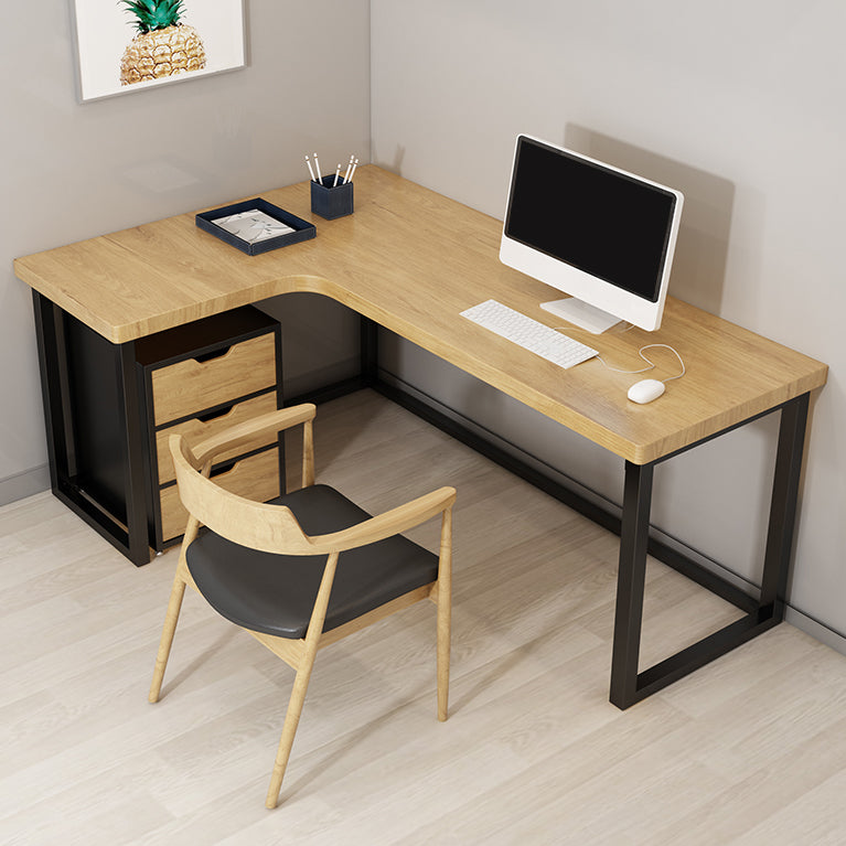 Scrivania per la scrittura a casa a L di scrittura industriale scrivania in legno massiccio senza armadietto