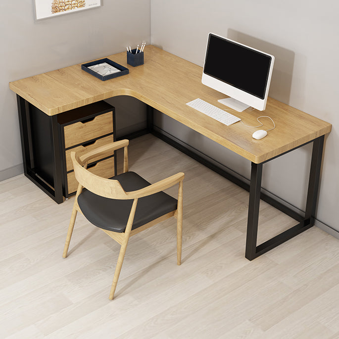 Scrivania per la scrittura a casa a L di scrittura industriale scrivania in legno massiccio senza armadietto
