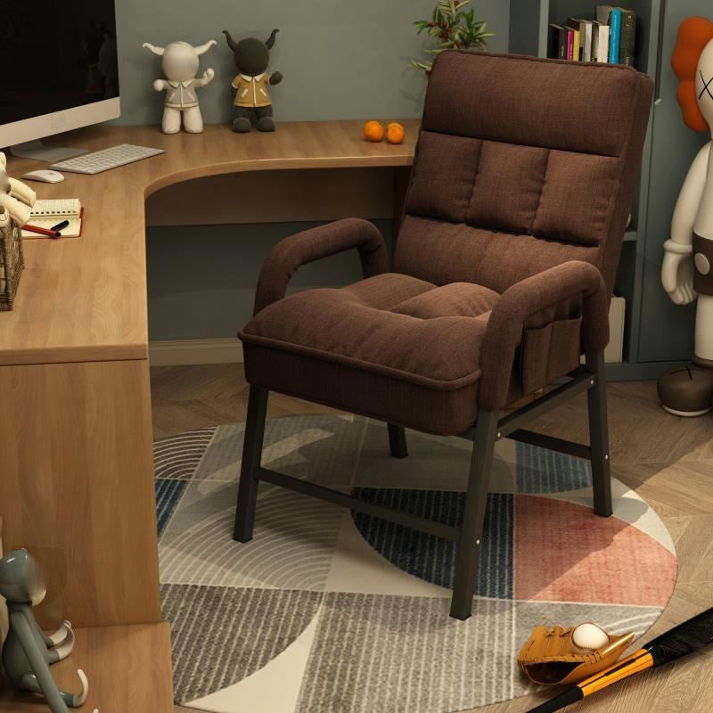 Modern Padded Arms Working Chair Adjustable Back Home Office Chair Coffee Without Footrest Sponge Clearhalo 'furn' 'furn_office_chair' 'Furniture' 'Office Chairs' 'Office Furniture' 'office_chair' 5289618