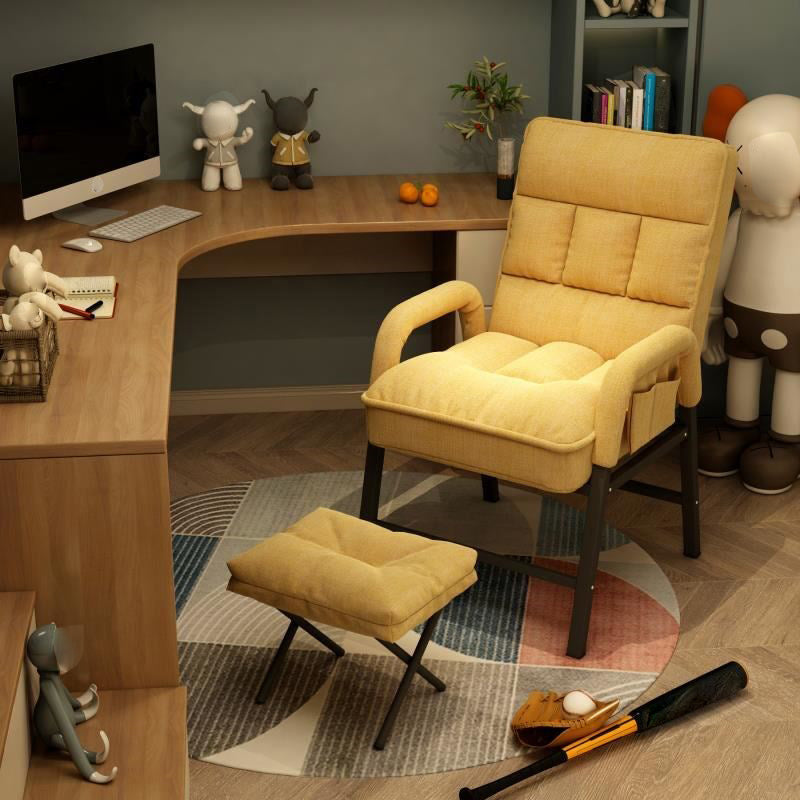 Modern Padded Arms Working Chair Adjustable Back Home Office Chair Yellow With Footrest Sponge Clearhalo 'furn' 'furn_office_chair' 'Furniture' 'Office Chairs' 'Office Furniture' 'office_chair' 5289620