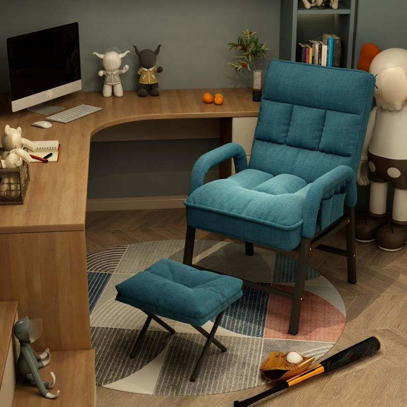 Modern Padded Arms Working Chair Adjustable Back Home Office Chair Dark Blue With Footrest Sponge Clearhalo 'furn' 'furn_office_chair' 'Furniture' 'Office Chairs' 'Office Furniture' 'office_chair' 5289622