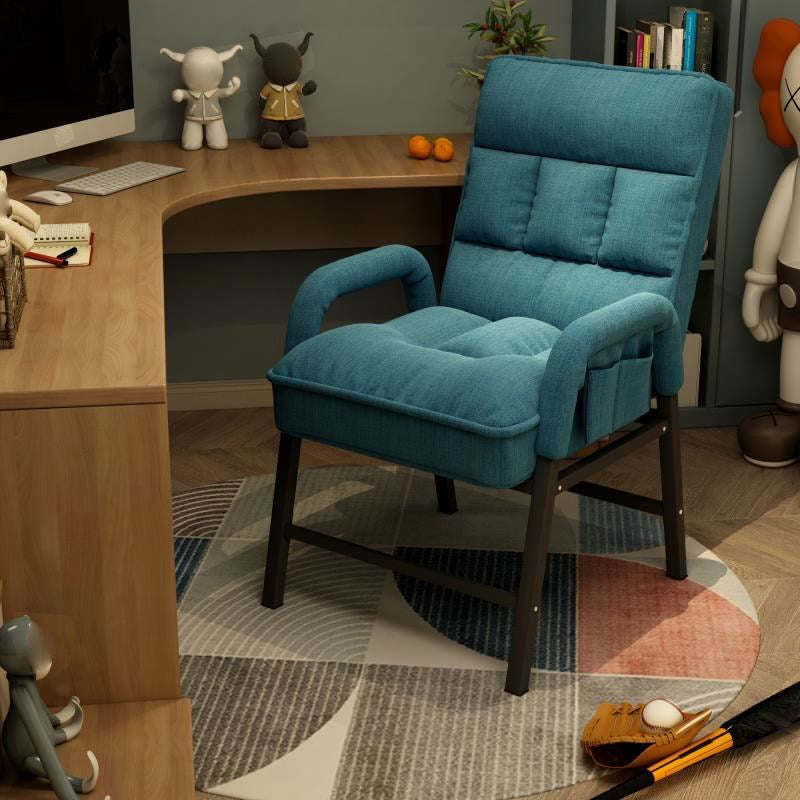 Modern Padded Arms Working Chair Adjustable Back Home Office Chair Dark Blue Without Footrest Sponge Clearhalo 'furn' 'furn_office_chair' 'Furniture' 'Office Chairs' 'Office Furniture' 'office_chair' 5289625