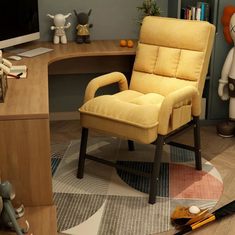 Modern Padded Arms Working Chair Adjustable Back Home Office Chair Yellow Without Footrest Sponge Clearhalo 'furn' 'furn_office_chair' 'Furniture' 'Office Chairs' 'Office Furniture' 'office_chair' 5289627