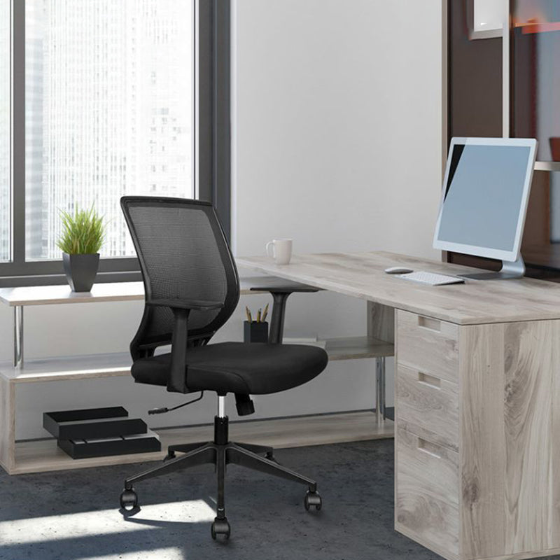 Arms omvatten bureaustoel ergonomische middenbackstoel met caster wielen