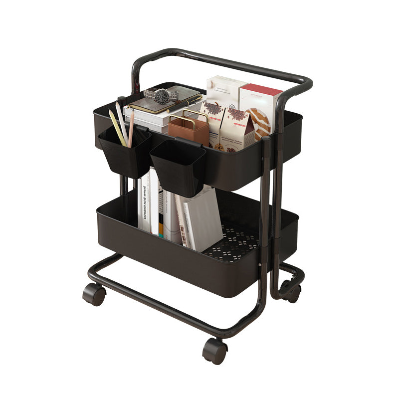 14.57"W Bookshelf Scandinavian Style Bookcase for Home and Office with Casters