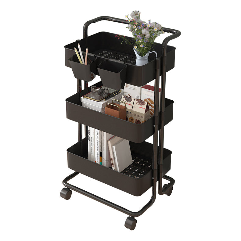 14.57"W Bookshelf Scandinavian Style Bookcase for Home and Office with Casters