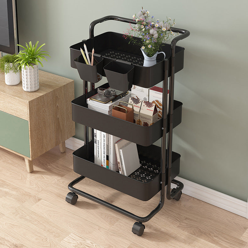 14.57"W Bookshelf Scandinavian Style Bookcase for Home and Office with Casters