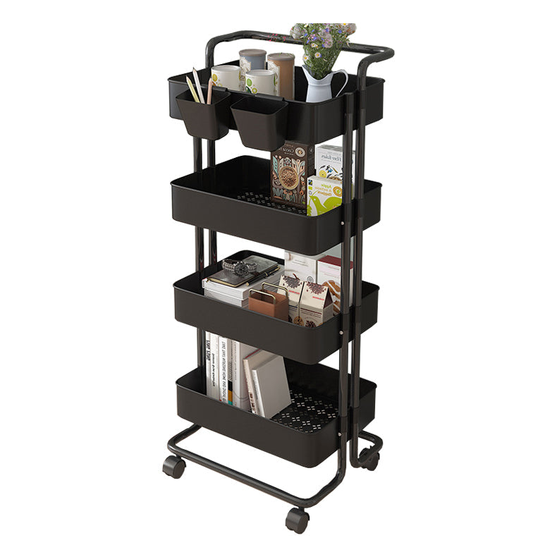 14.57"W Bookshelf Scandinavian Style Bookcase for Home and Office with Casters