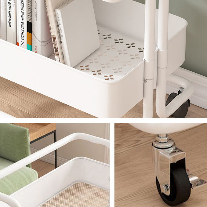 14.57"W Bookshelf Scandinavian Style Bookcase for Home and Office with Casters