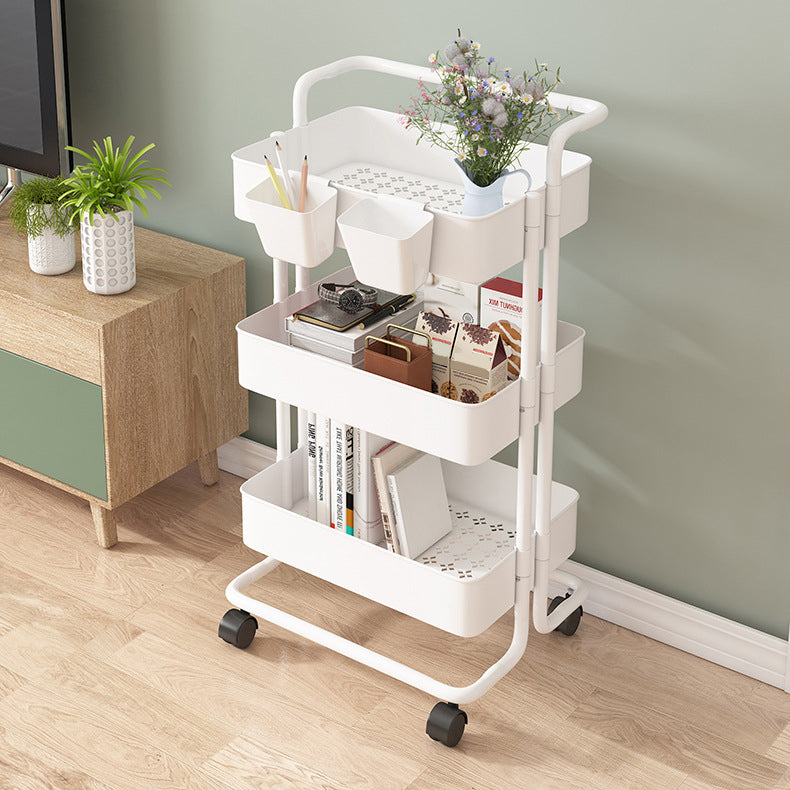 14.57"W Bookshelf Scandinavian Style Bookcase for Home and Office with Casters