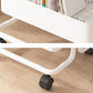 14.57"W Bookshelf Scandinavian Style Bookcase for Home and Office with Casters