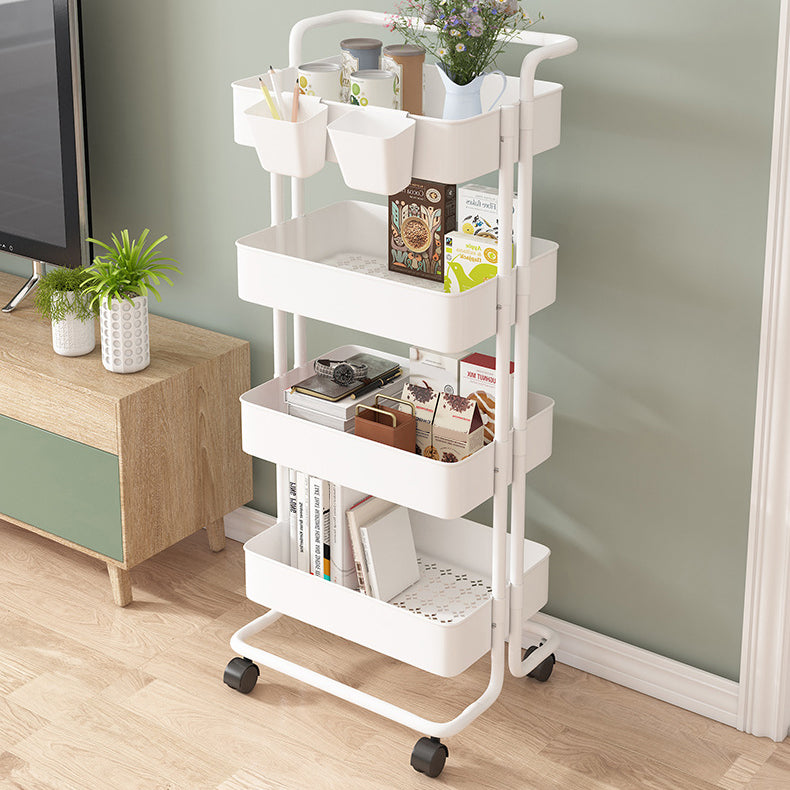 14.57"W Bookshelf Scandinavian Style Bookcase for Home and Office with Casters