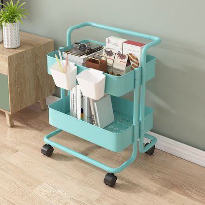 14.57"W Bookshelf Scandinavian Style Bookcase for Home and Office with Casters