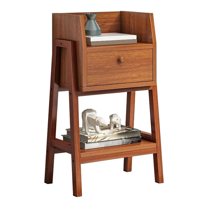 Vertical Bookcase Scandinavian Engineered Wood Shelf Bookcase 15"L x 11"W x 31.5"H Walnut 1 Clearhalo 'Bookcases' 'furn' 'furn_bookcases' 'Furniture' 'Office Furniture' 5289879