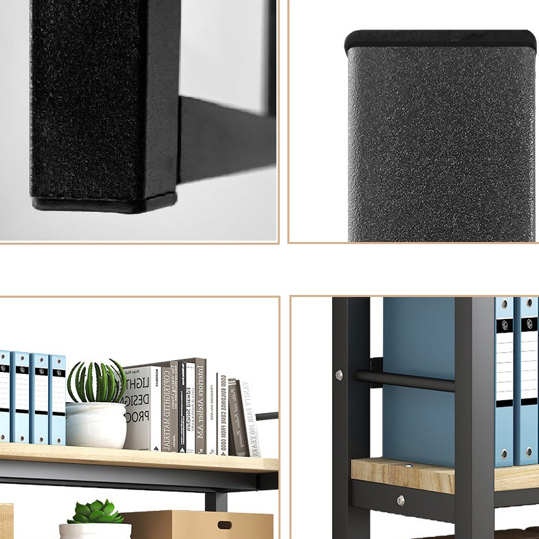 Moderne stijl boekenplank black metal frame boekenkast voor kantoor