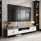 Glam Style TV Stand Stone Open Storage TV Console with Cabinet