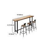 Industriële rechthoek tegen-hoog pubtafel Shop Sled Pub Bar Tabel in natuurlijk