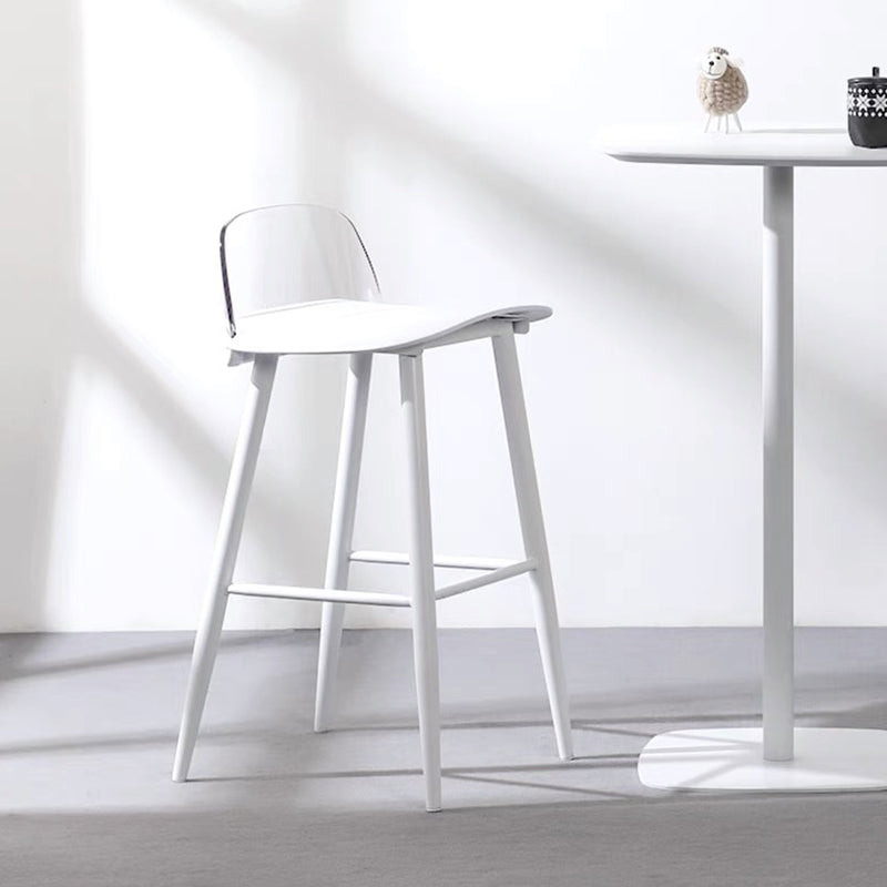 Milk Tea Shop Low Back Stool Scandinavian Matte Finish Plastic Barstool