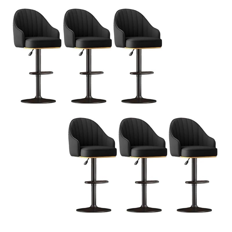 Industrial Style Metal Bar-stool PU Leather Counter Bar Stool for Kitchen