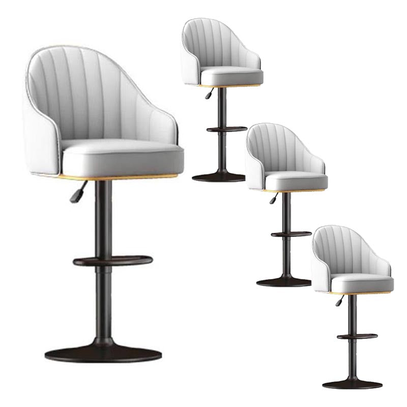 Industrial Style Metal Bar-stool PU Leather Counter Bar Stool for Kitchen