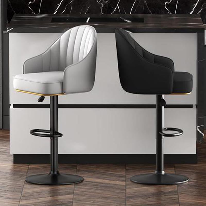 Industrial Style Metal Bar-stool PU Leather Counter Bar Stool for Kitchen