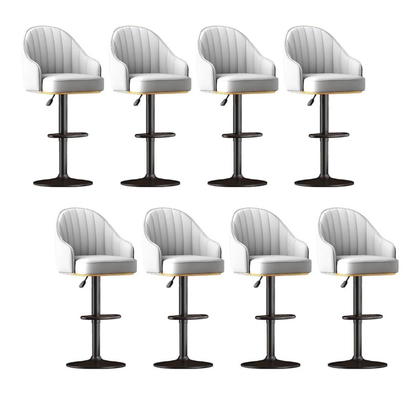 Industrial Style Metal Bar-stool PU Leather Counter Bar Stool for Kitchen