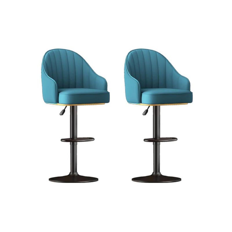 Industrial Style Metal Bar-stool PU Leather Counter Bar Stool for Kitchen