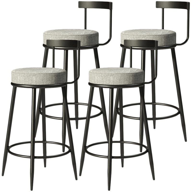 Contemporary  Low Back Home Stool Matte Finish Upholstered Bar Stools