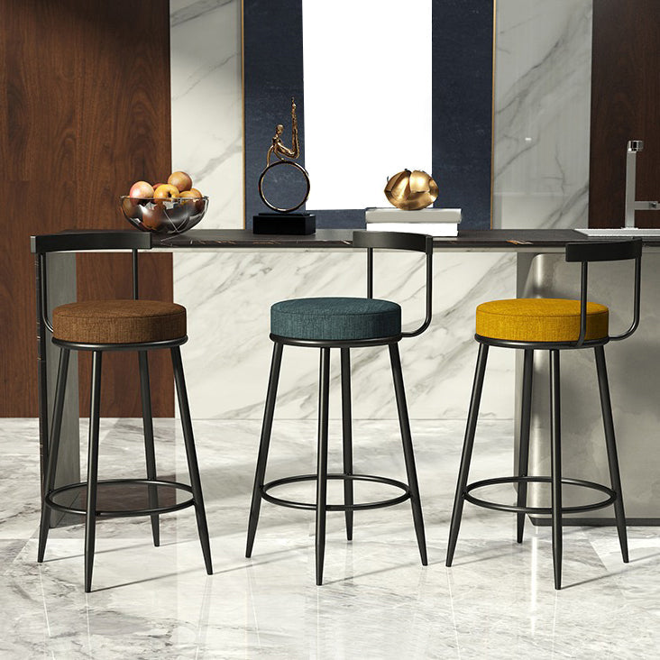Contemporary  Low Back Home Stool Matte Finish Upholstered Bar Stools