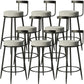Contemporary  Low Back Home Stool Matte Finish Upholstered Bar Stools