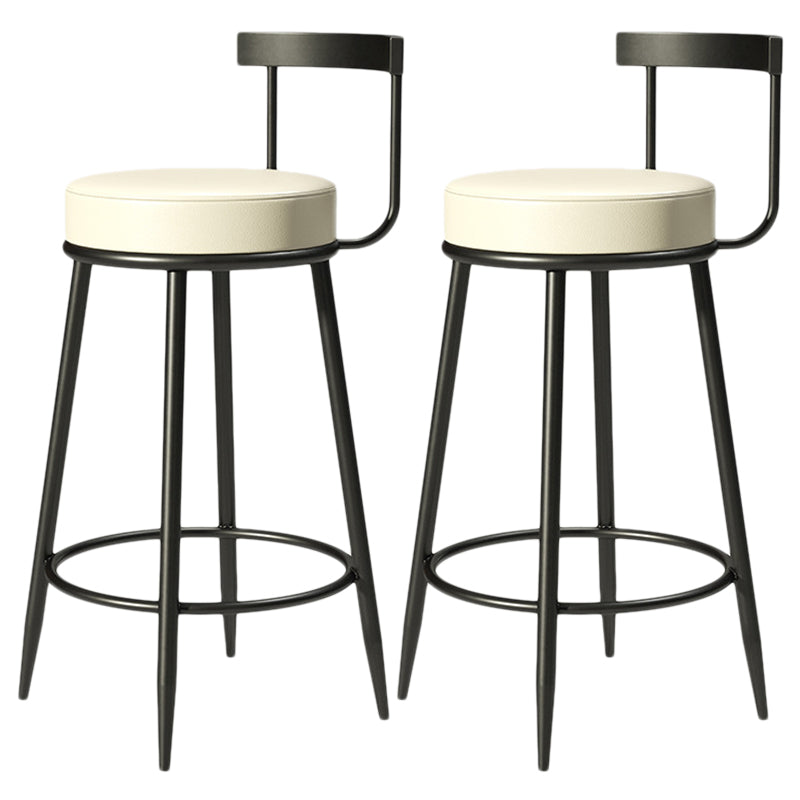 Contemporary  Low Back Home Stool Matte Finish Upholstered Bar Stools