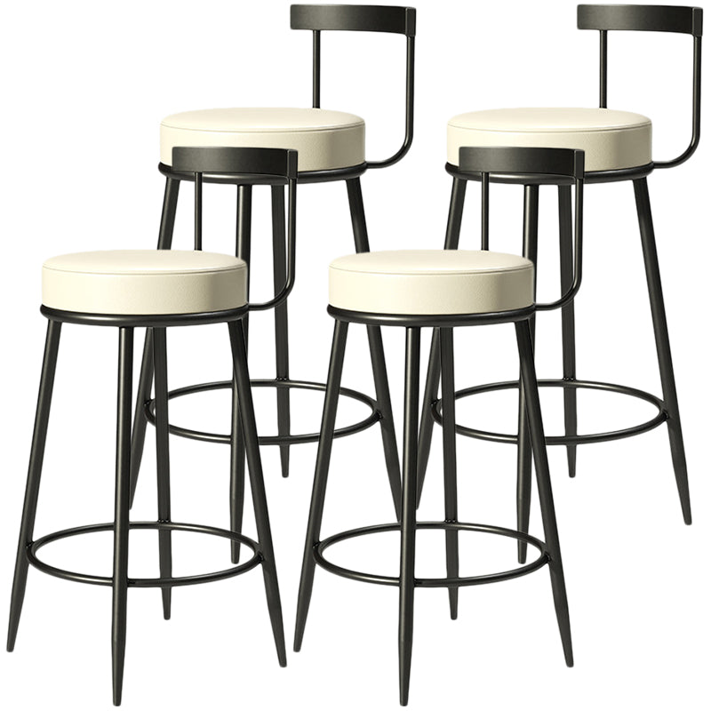 Contemporary  Low Back Home Stool Matte Finish Upholstered Bar Stools