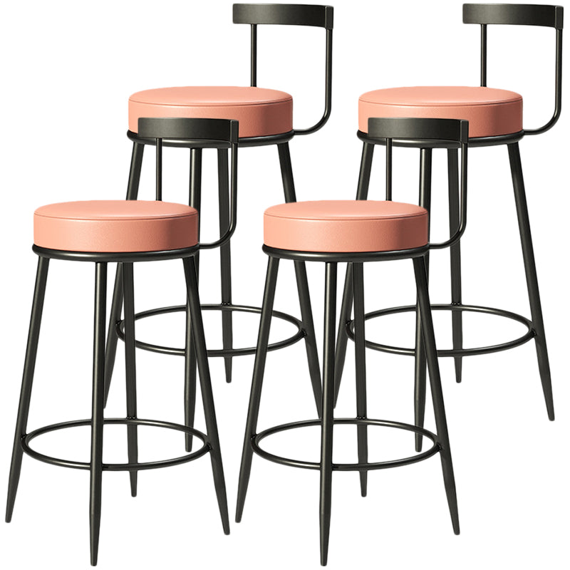 Contemporary  Low Back Home Stool Matte Finish Upholstered Bar Stools