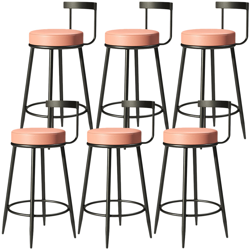 Contemporary  Low Back Home Stool Matte Finish Upholstered Bar Stools