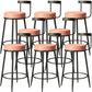 Contemporary  Low Back Home Stool Matte Finish Upholstered Bar Stools