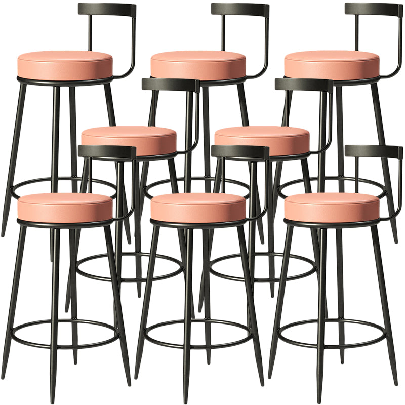 Contemporary  Low Back Home Stool Matte Finish Upholstered Bar Stools