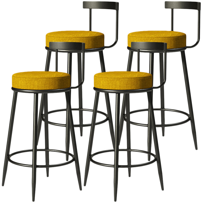 Contemporary  Low Back Home Stool Matte Finish Upholstered Bar Stools