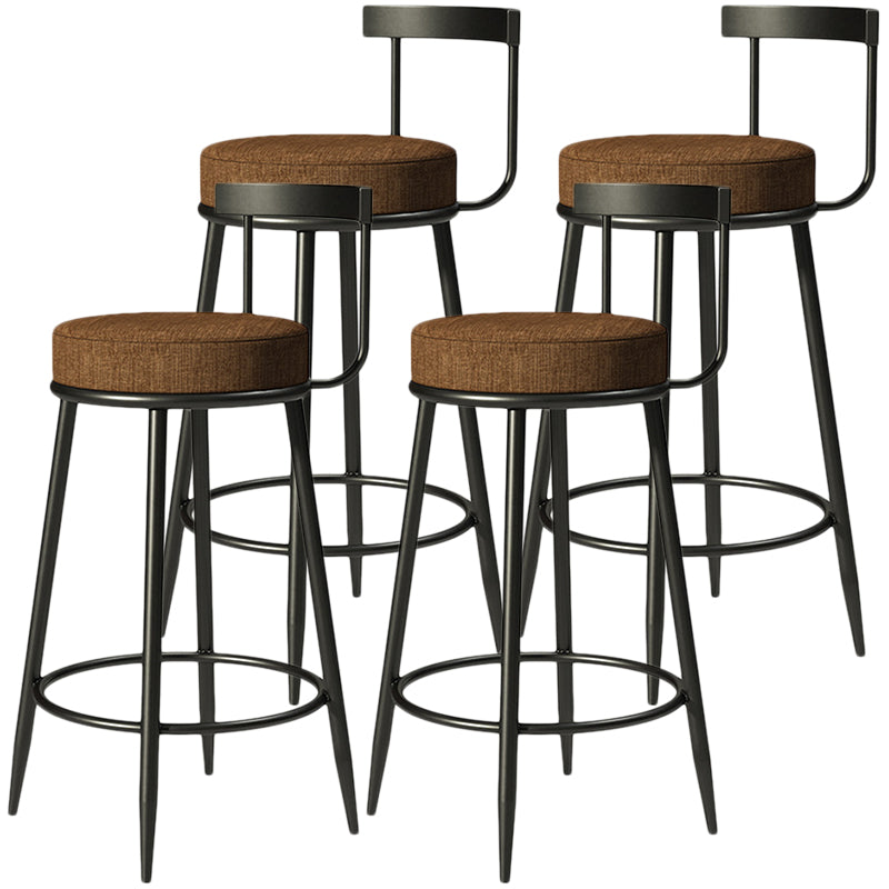 Contemporary  Low Back Home Stool Matte Finish Upholstered Bar Stools