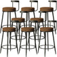Contemporary  Low Back Home Stool Matte Finish Upholstered Bar Stools