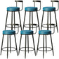 Contemporary  Low Back Home Stool Matte Finish Upholstered Bar Stools