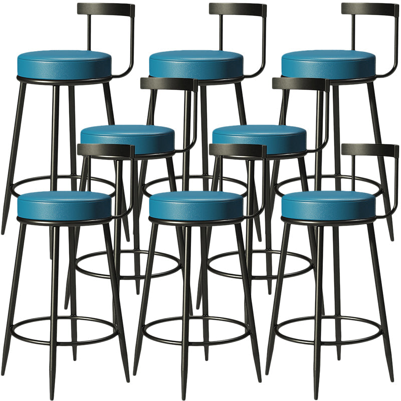 Contemporary  Low Back Home Stool Matte Finish Upholstered Bar Stools