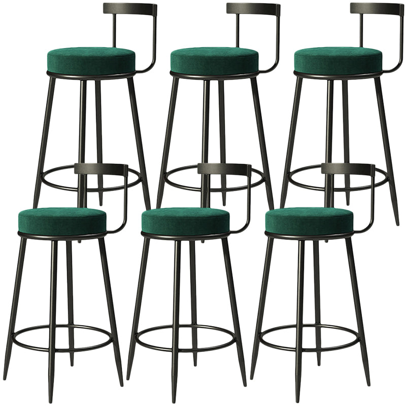 Contemporary  Low Back Home Stool Matte Finish Upholstered Bar Stools