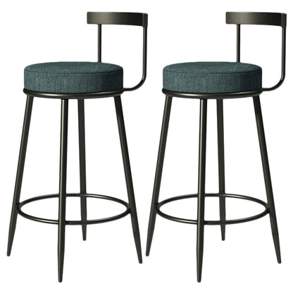Contemporary  Low Back Home Stool Matte Finish Upholstered Bar Stools