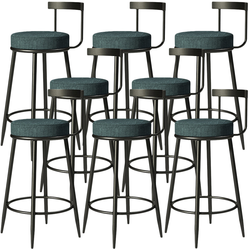 Contemporary  Low Back Home Stool Matte Finish Upholstered Bar Stools