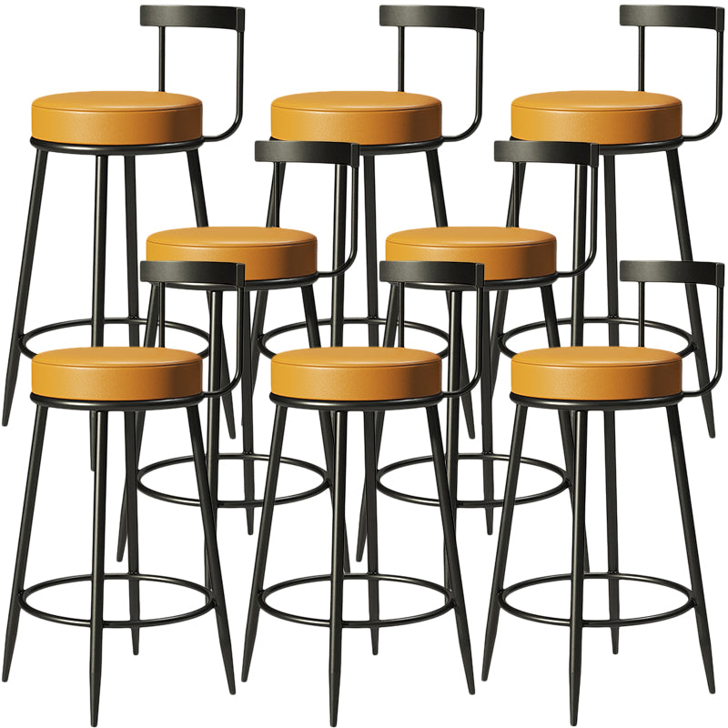 Contemporary  Low Back Home Stool Matte Finish Upholstered Bar Stools